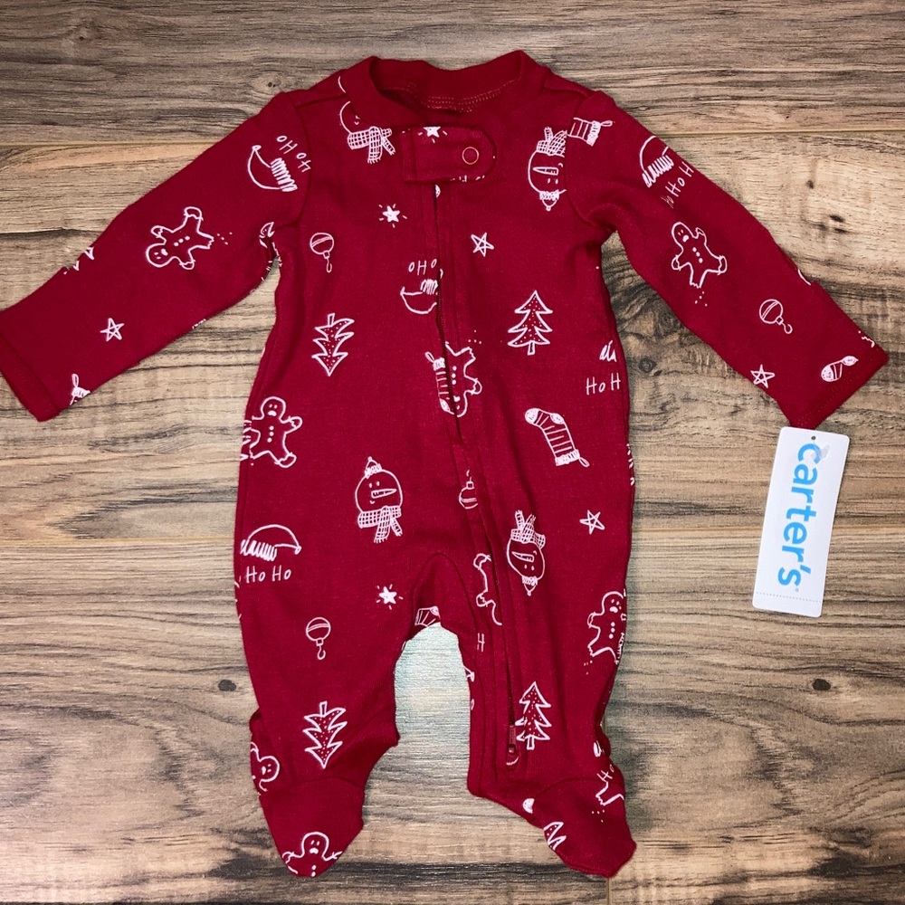 #45. 🆕 NWT - Carter's Festive Red Kids Footie Pajamas